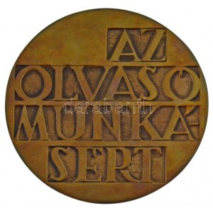 Nagy István János (1938-) DN Az olvasó munkásért kétoldalas bronz emlékérem dísztokban (96mm) T...