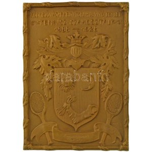 ~1928. Hódmezővásárhelyi Torna és Vívó Egylet - Tennisz Szakosztály 1888-1928 egyoldalas bronz plakett, gravírozva ...