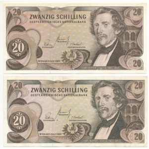 Ausztria 1967. 20Sch (2x) T:F Austria 1967. 20 Schilling (2x) C:F Krause P#142