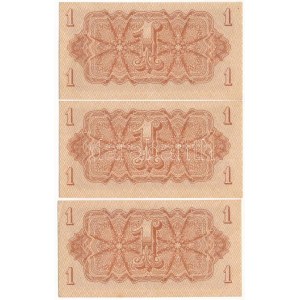 Csehszlovákia 1944. 1K (3x) sorszámkövetők BE 439556 - BE 439558 T:AU,XF / Czechoslovakia 1944. 1 Koruna (3x...