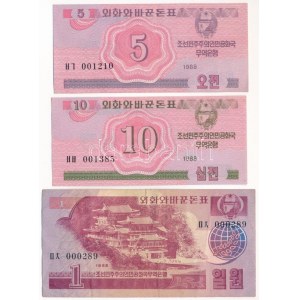 Észak-Korea 1988. 5ch + 10ch + 1W Szocialista látogató (Baráti országok állampolgárai számára) T:AU...