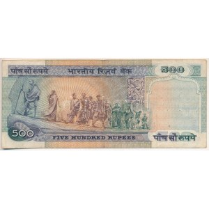 India 1992. 500R T:F tűzőgép ly. India 1992. 500 Rupees C:F stapler holes Krause P#87c