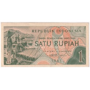Indonézia 1961. 1R (97x) közte sorszámkövetők T:UNC-XF Indonesia 1961. 1 Rupiah (97x) within consecutive serials C:UNC...