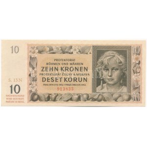 Német Harmadik Birodalom / Cseh-Morva Protektorátus 1942. 10K T:UNC,AU German Third Empire ...