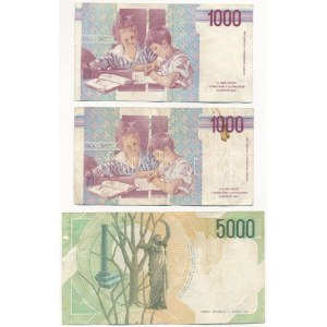 Olaszország 1985. 5000L + 1990. 1000L (2x) T:F Italy 1985. 5000 Lire + 1990. 1000 Lire (2x) C:F