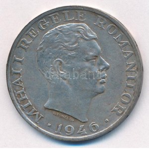 Románia 1946. 25.000L Ag I. Mihály T:XF patina Romania 1946. 25.000 Lei Ag Mihai I C:XF patina Krause KM...