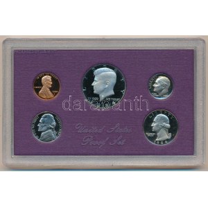 Amerikai Egyesült Államok 1984S 1c-1/2$ (5xklf) forgalmi sor eredeti tokban T:PP USA 1984S 1 Cent - 1/2 Dollar (5xdiff...