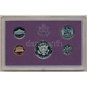 Amerikai Egyesült Államok 1984S 1c-1/2$ (5xklf) forgalmi sor eredeti tokban T:PP USA 1984S 1 Cent - 1/2 Dollar (5xdiff...