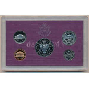 Amerikai Egyesült Államok 1990S 1c-1/2$ (5xklf) forgalmi sor eredeti tokban T:PP USA 1990S 1 Cent - 1/2 Dollar (5xdiff...