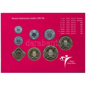 Holland Antillák 2002. 1c - 5G (8xklf) forgalmi sor szettben, karton dísztokban T...