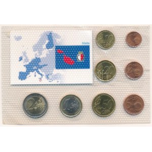Málta 2008. 1c-2E (8xklf) Europa forgalmi összeállítás kissé sérült fóliatokban T:UNC,AU Malta 2008. 1 Cent - 2 Euro ...