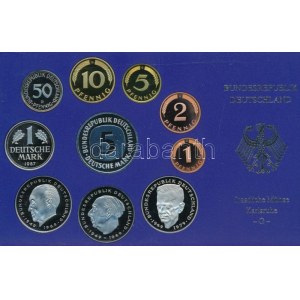 NSZK 1987G 1pf-5M (10xklf) forgalmi sor műanyag dísztokban T:PP FRG 1987G 1 Pfennig - 5 Mark (10xdiff...