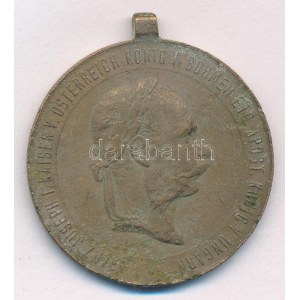1873. Hadiérem bronz kitüntetés mellszalag és fül nélkül T:F patina Hungary 1873. Military Medal...