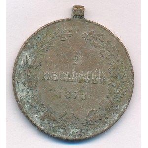 1873. Hadiérem bronz kitüntetés mellszalag és fül nélkül T:F patina Hungary 1873. Military Medal...