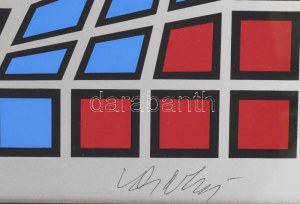 Victor Vasarely (1908-1997): ARG-VIT. Szitanyomat, papír. Jelezve jobbra lent. Hátoldalán számozott: 54/190...