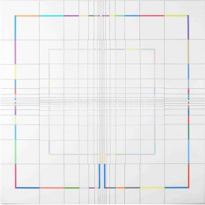 Ottó László (1966-): Yantra-ipsum (2), 2014. Akril, vászon, jelzett a hátoldalán. 75×75 cm / Acrylic on canvas...