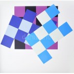 Viktor Hulik (1949-): Geometrikus kompozíció (cím nélkül), 2003/2021. UV-print, papír, jelezve középen jobbra lent...