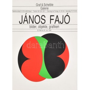 Fajó János (1937-2018): Kompozíció (cím nélkül), Graf & Schelble Galerie, Basel, kiállítási plakát, 1991. Szitanyomat...