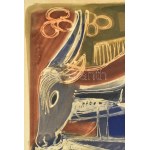 Heinrich Schwarz (1903-1977): Antilop, 1955. Olaj, papír. Jelezve jobbra lent. Hátoldalán autográf felirattal 36x48 cm...