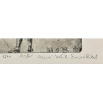Aszódi Weil Erzsébet (1901-1976): Óvodások. Rézkarc, papír, jelzett. Lap szélén paszpartuzás nyomaival. 19×33 cm...