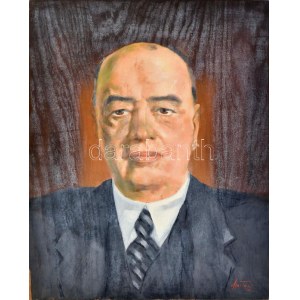 Ágoston Vencel (1894-1946): Arckép. Olaj, falemez. Jelzett. 50x40 cm