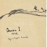 Ámos Imre (1907-1944): Az apokalipszis lovasai. Cinkográfia, papír, üvegezett keretben, 40x28 cm