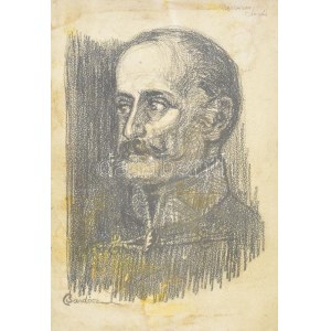 Bardócz Árpád (1882-1938): Mészáros Lázár (1796-1858) honvéd altábornagy, hadügyminiszter portréja. Ceruza, papír...
