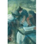 Blattner Géza (1893-1967): Savoie, Franciaország, 1928. Akvarell, papír, jelzett, kopott keretben, 44x60 cm ...