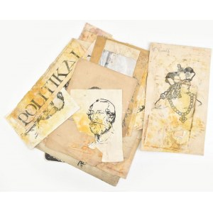 Bardócz Árpád (1882-1938): 22 db illusztráció. Klf. technikák (tus, nyomat), papír. Részben jelzett. Sérült, foltos...