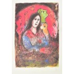 Marc Chagall (1887-1985) festménye után készült reprodukció. Színes nyomat, papír, jelzett a nyomaton, 19...