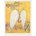 Marc Chagall (1887-1985): The Female Angel (A női angyal). Színes nyomat, papír, jelzett a nyomaton...