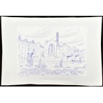 Durkó Gábor (1916-2003): Roma. toll, papír. Jelzett 30x21 cm