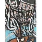 D. Borbély Gizella (1920-1994): Szekér. Vegyes technika, papír, jelzett, 50×35 cm