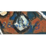 D. Borbély Gizella (1920-1994): Szekér. Vegyes technika, papír, jelzett, 50×35 cm