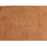 Dobrovits Ferenc (1941-1988): Téli séta II, 1987. Olaj, farost, jelezve balra lent...