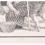 Duschanek János (1947-2013): Akhilleusz látogatása. Szitanyomat, papír, jelzett, számozott: 50/18, 31×45 cm...