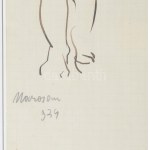 Marosán Gyula (1915-2003): Két akt. Tus, papír. Jelezve balra lent: Marosan 934. Üveg mögött...