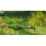 Nowinszky Jenő (1884-?): Menedékház. Olaj, karton, jelzett, 26×31,5 cm