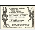Perei Zoltán (1913-1992), 3 oldalas kép kihajtható meghívón: Meghívó Képcsarnok Dürer termébe rendezett kiállítására...