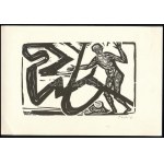 Perei Zoltán (1913-1992), 3 oldalas kép kihajtható meghívón: Meghívó Képcsarnok Dürer termébe rendezett kiállítására...
