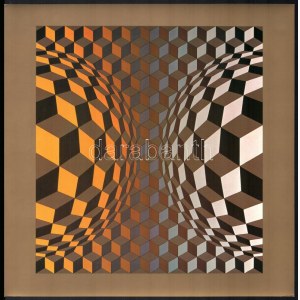 Vasarely Victor (1908-1997): CHEYT-OND. Heliogravűr, papír. Neuchatel, Éditions du Griffon kiadása, 1975. 27x27 cm. ...