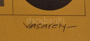 Vasarely Victor (1908-1997): Op-art kompozíció. Ofszet nyomat, papír. Jelzett a nyomaton. Lapméret: 52,5x39 cm...