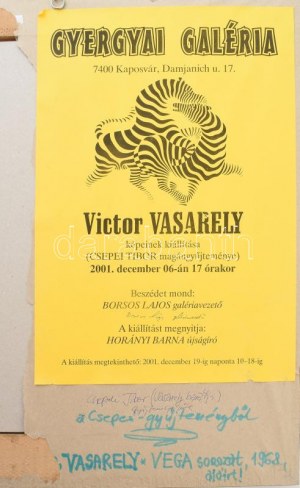 Vasarely Victor (1908-1997): Op-art kompozíció Vega sorozat. Ofszet, papír, jelzett a nyomaton...