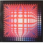 Vasarely Victor (1908-1997): Op-art kompozíció Vega sorozat. Ofszet, papír, jelzett a nyomaton...