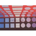 Vasarely Victor (1908-1997): Op-art kompozíció Vega sorozat. Ofszet, papír, jelzett a nyomaton...