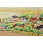 Jelzés nélkül, feltehetően magyar festő, XX. sz. közepe: Dunakanyar. Olaj, vászon, sérült. 69...