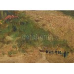 Pataky jelzéssel: Libapásztorlány. Olaj, karton. 25x35 cm. Dekoratív, kissé sérült fakeretben...