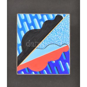 Deim Pál jelzéssel (a hátoldalán): Bábuk. Tempera, karton, apró felületi sérülésekkel, paszpartuban, 15,5x17...