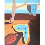 Salvador Dalí után: Elfolyó Idő. Olaj, vászon. Jelzés nélkül. 50×40 cm