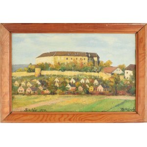 Pál Károly: Siklós vára. Olaj, vászon, jelzett 21x31 cm Fa keretben